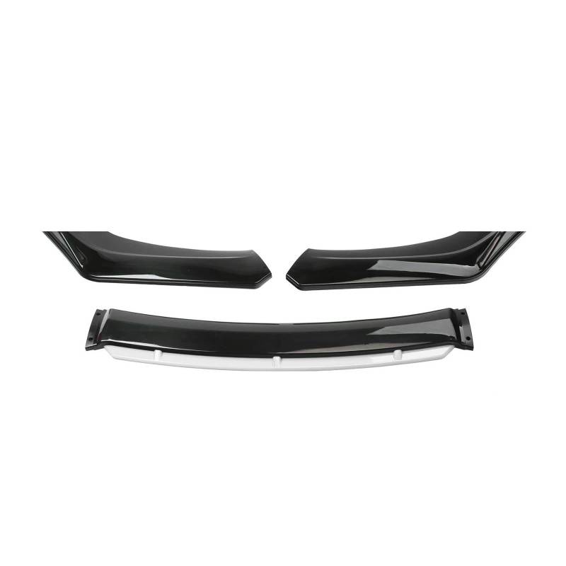 Frontstoßstange Spoiler Universal Auto Front Stoßstange Lip Body Kit Spoiler Carbon Fiber ABS Dekorative Streifen Stoßstange Canard Lip Splitter 3 Abschnitt Accessori Auto Frontlippe spoiler(Black Whi von OJTEMHBH