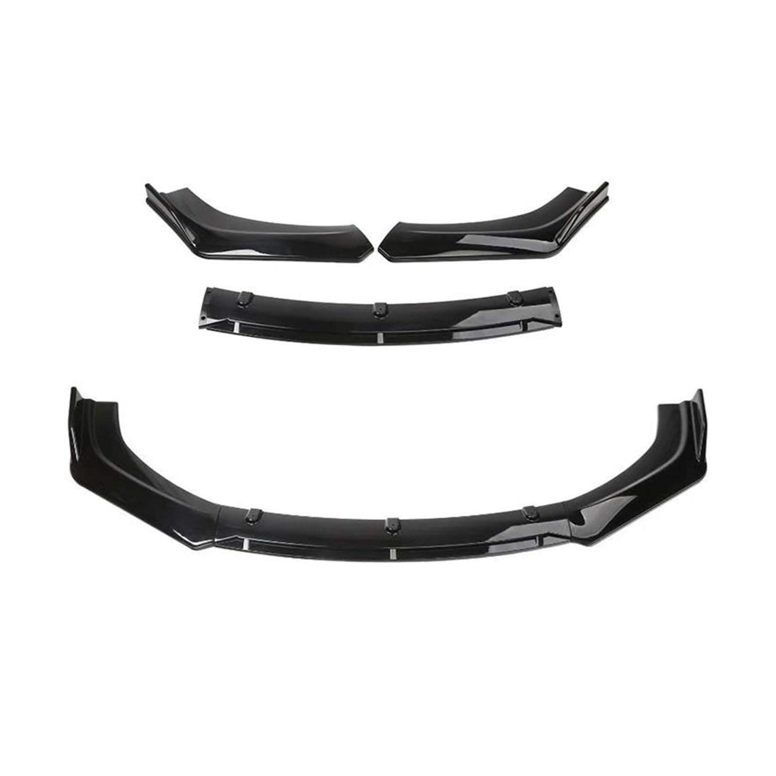 Frontstoßstange Spoiler Universal Für Jaguar Für XFL XF XE 3Pcs Front Stoßstange Split Lip Body Kit Spoiler Diffusor Deflektor Sport Modifikation Auto Frontlippe Spoiler(Bright Black) von OJTEMHBH