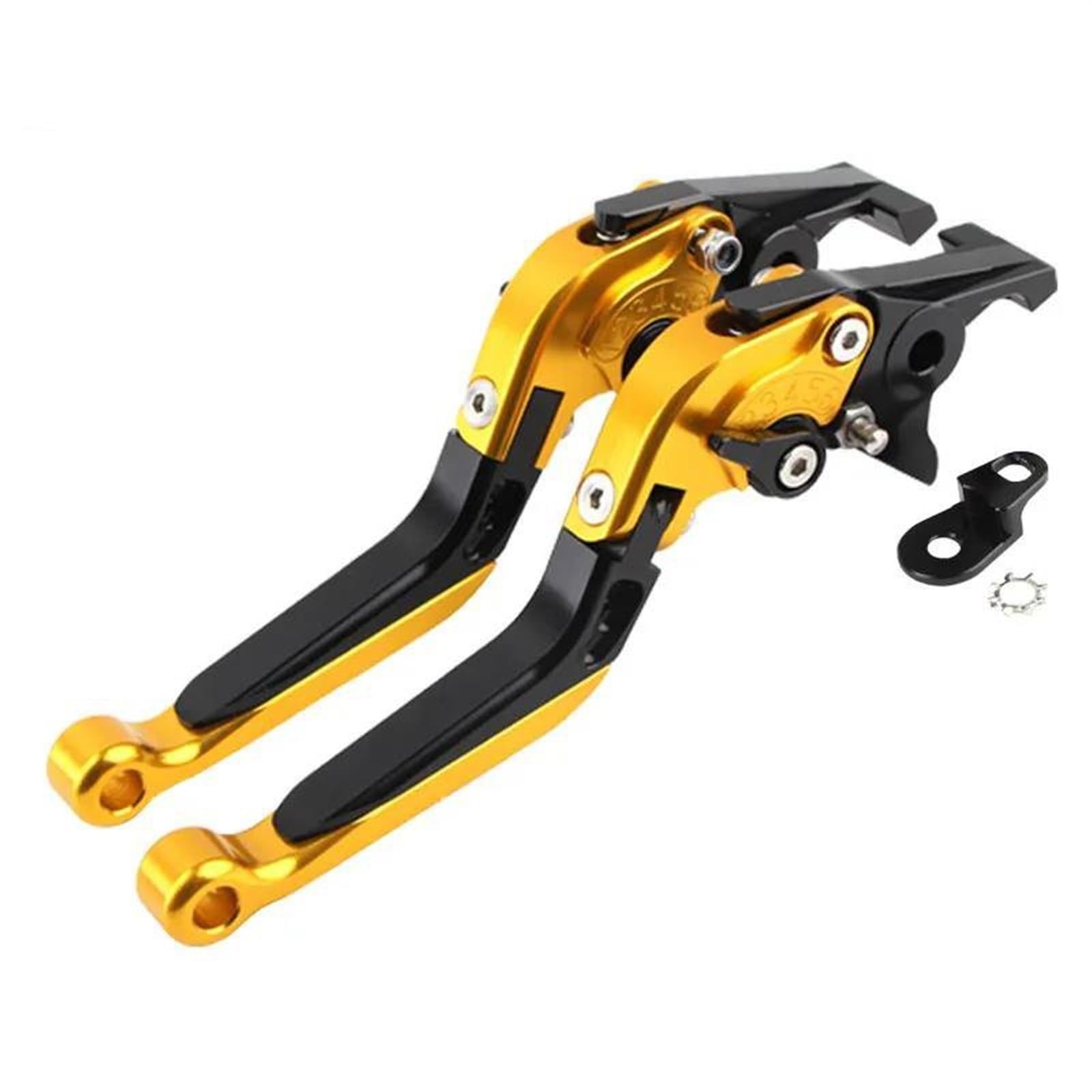 Motorrad Bremshebel Lenker Für Forza 750 2020 2021 2022 2023 Motorradzubehör Gruppengriffhebel Klappbarer Ausziehbarer Bremshebel Mit Parkfunktion Kupplungshebel Bremsgriff(Gold Black) von OJTEMHBH