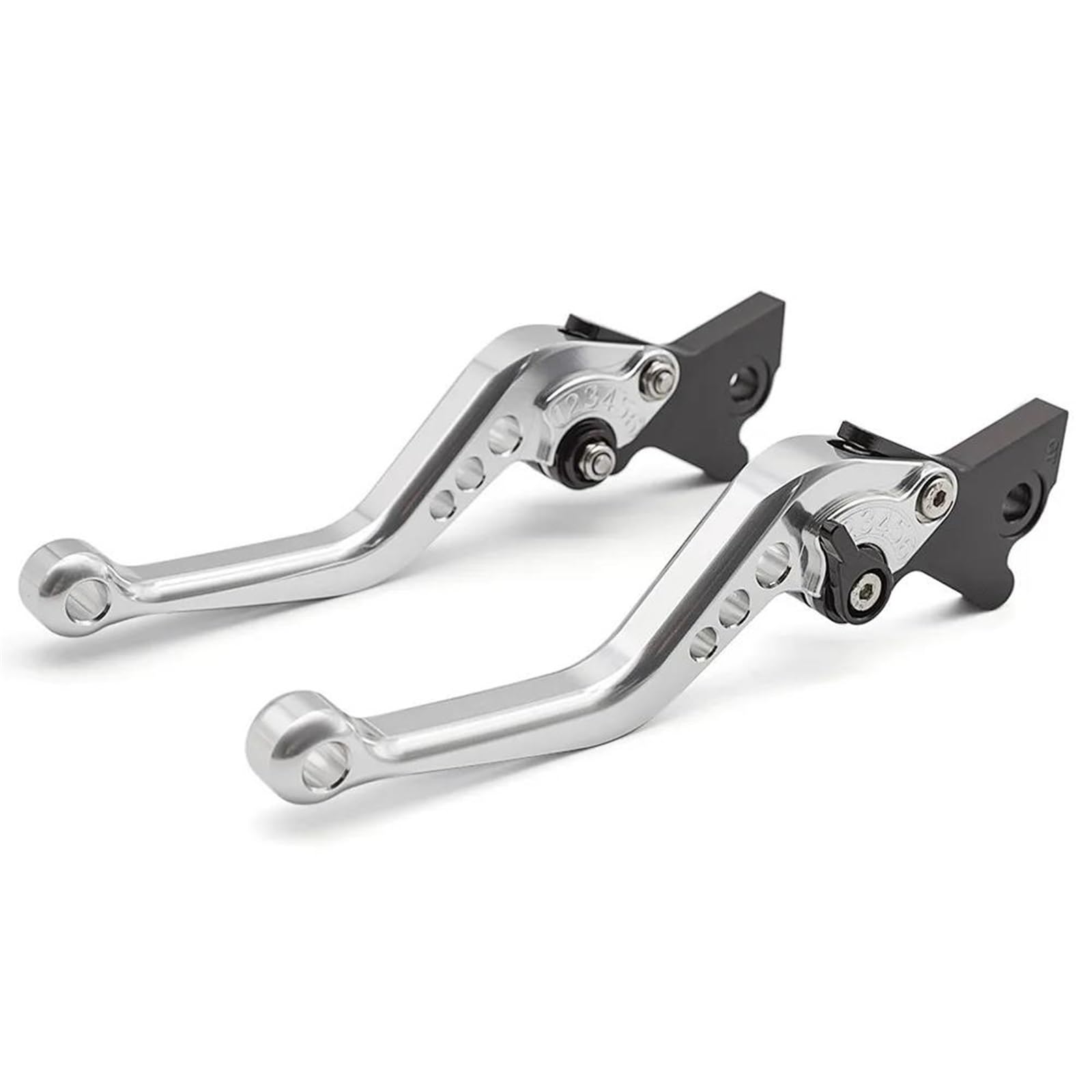 Motorrad Bremshebel Lenker Für Triumph Für Street Für Triple R 765/765 RS 2021 2022 2023 2024 CNC Kurzer/Langer Motorrad Einstellbarer Bremskupplungshebel Kupplungshebel Bremsgriff(177mm Silver) von OJTEMHBH