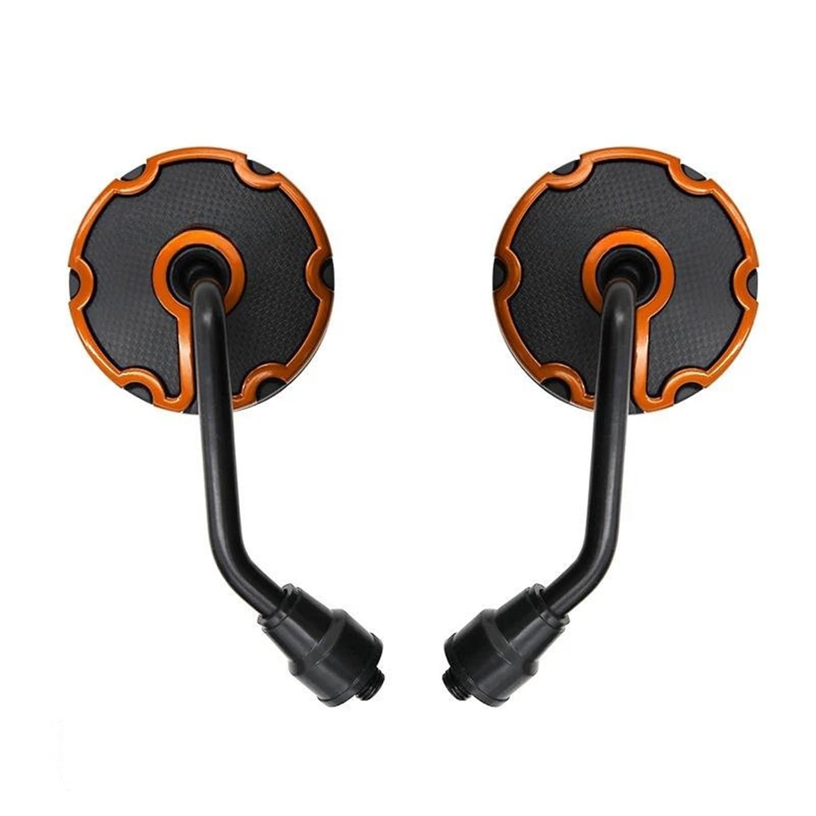 Motorrad Spiegel Universal Motorrad Zubehör Motorrad Rückspiegel 10mm Modifiziert Für CBR1000RR Für CBR1100XX Für PCX 125 Für PCX 150 CR80R Rückspiegel Seitenspiegel(Orange) von OJTEMHBH