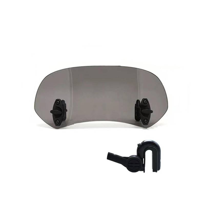 Motorrad Windschutzscheibe Für Kawasaki Für Suzuki Universal Motorrad Windschutzscheibe Verlängerung Einstellbare Spoiler Clamp-On Windschutzscheibe Deflektor Windabweiser Motorrad(Small Smoked) von OJTEMHBH