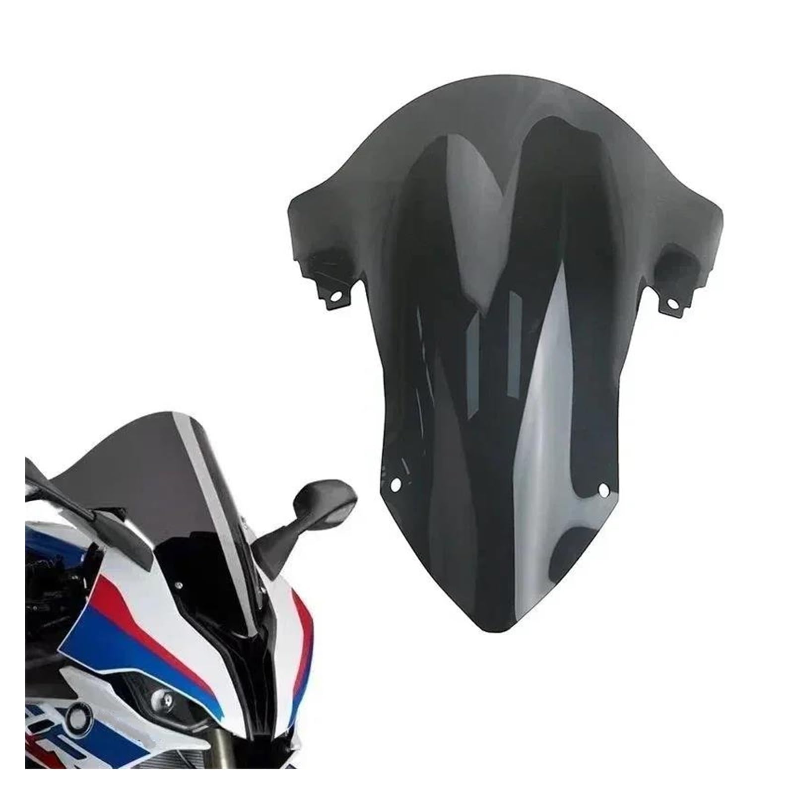 Motorrad Windschutzscheibe Für M1000RR Für S1000RR 2019 2020 2021 Motorrad Windschutz Windschutz Abdeckung Spoiler Für S 1000 RR 2021 Windabweiser Schutz Windabweiser Motorrad(Schwarz) von OJTEMHBH