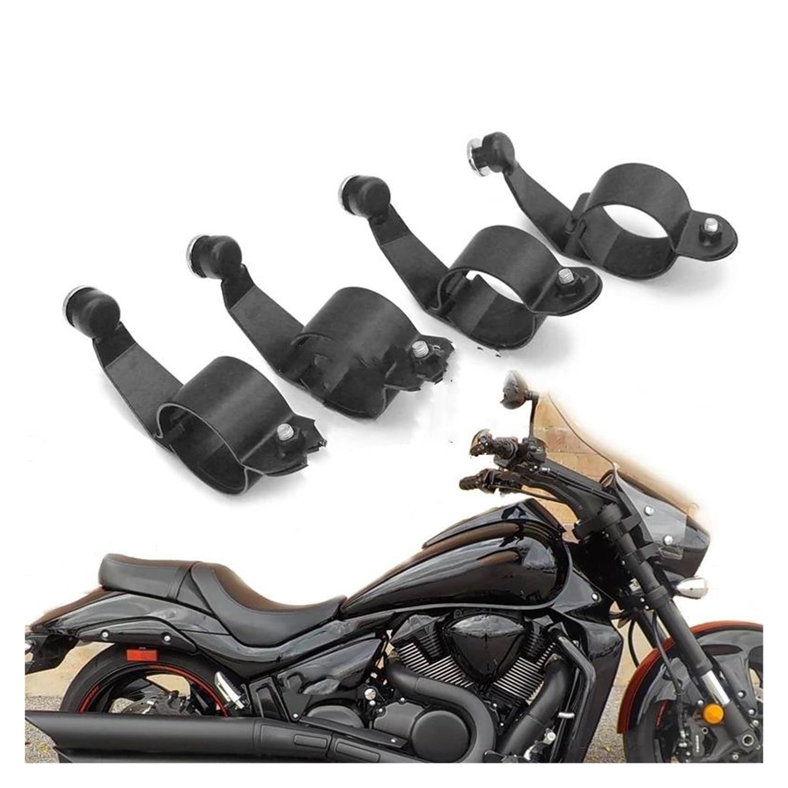 Motorrad Windschutzscheibe Für Suzuki Boulevard Für M50 Für M90 Für M1800R VZR Boss Für M109 Für M109R Windschutzscheibe Front Verkleidung Wind Schild Spoiler Deflektor Windabweiser Motorrad(Black bra von OJTEMHBH