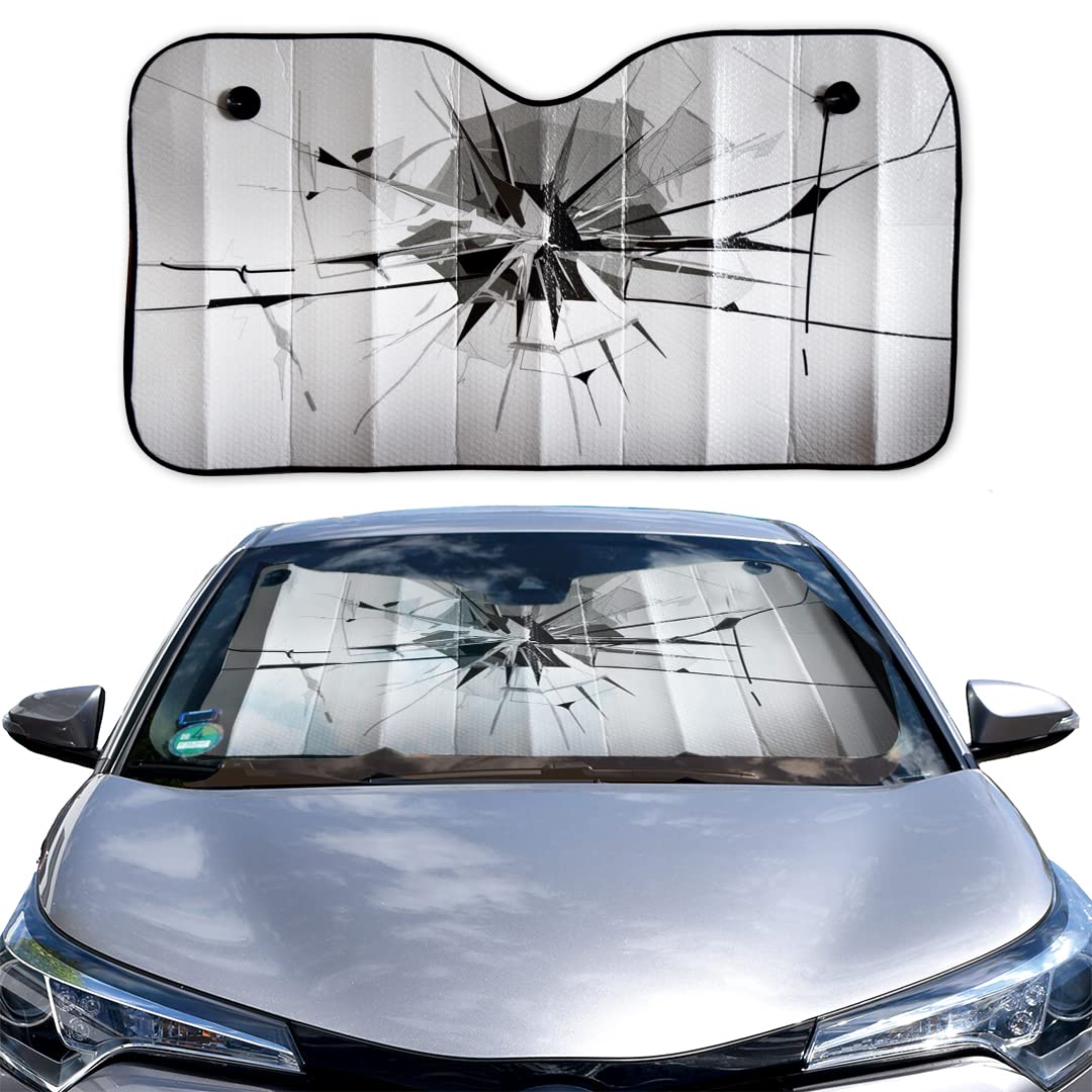 OK Cars Alu Sonnenschutz für Frontscheiben Glas – 130 x 70 cm – Hitzeschutz Auto – Universell passender Sonnenschutz Auto Frontscheibe – Faltbarer Windschutzscheibe Sonnenschutz von OK Cars