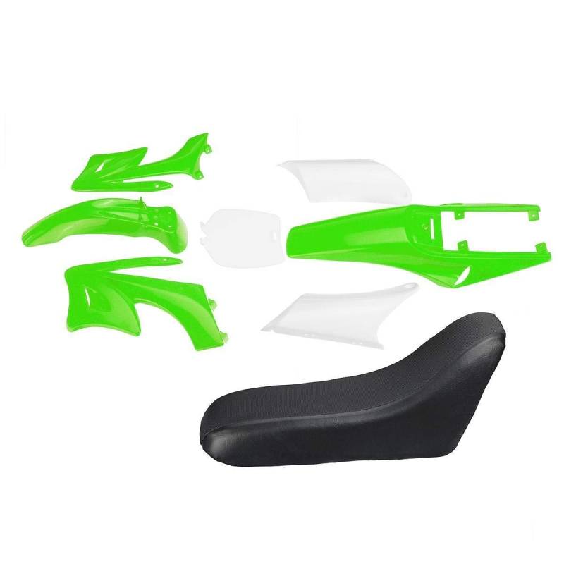 Motorradverkleidung 8 stücke Kunststoffverkleidung Körper Kits Fit für 47 49cc Motor 2 Schlaganfall für Apollo Fit Für Orion Kids Schmutz Pocket Bike Minimoto Teile Motorradzubehör(Green) von OKJSRPW