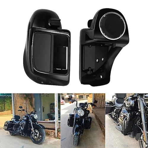 Motorradverkleidung Hellschwarzes Motorrad-unteres belüftetes Verkleidungsbein passend for Harley Touring Road King Street Glide 2014 2015 2016 2017 2018 2019 2020 Motorradzubehör von OKJSRPW