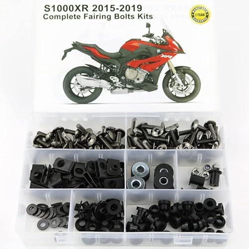 Motorradverkleidung Passt for S1000XR 2015 2016 2017 2018 2019 Motorrad komplett Vollverkleidung Bolt Kit Körpern Schrauben Muttern Verkleidungsklammern Stahl Stahl Motorradzubehör(Titanium) von OKJSRPW