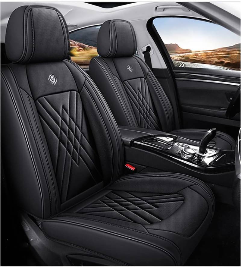 OKNGHPLIU 5 Sitzer Autositzbezüge Komplett Set für BMW X5 Edition 10 Jahre (2009), Allwetter Leder Schonbezüge Wasserdicht Sitzschoner Zubehör,A/Standard-A/Black von OKNGHPLIU