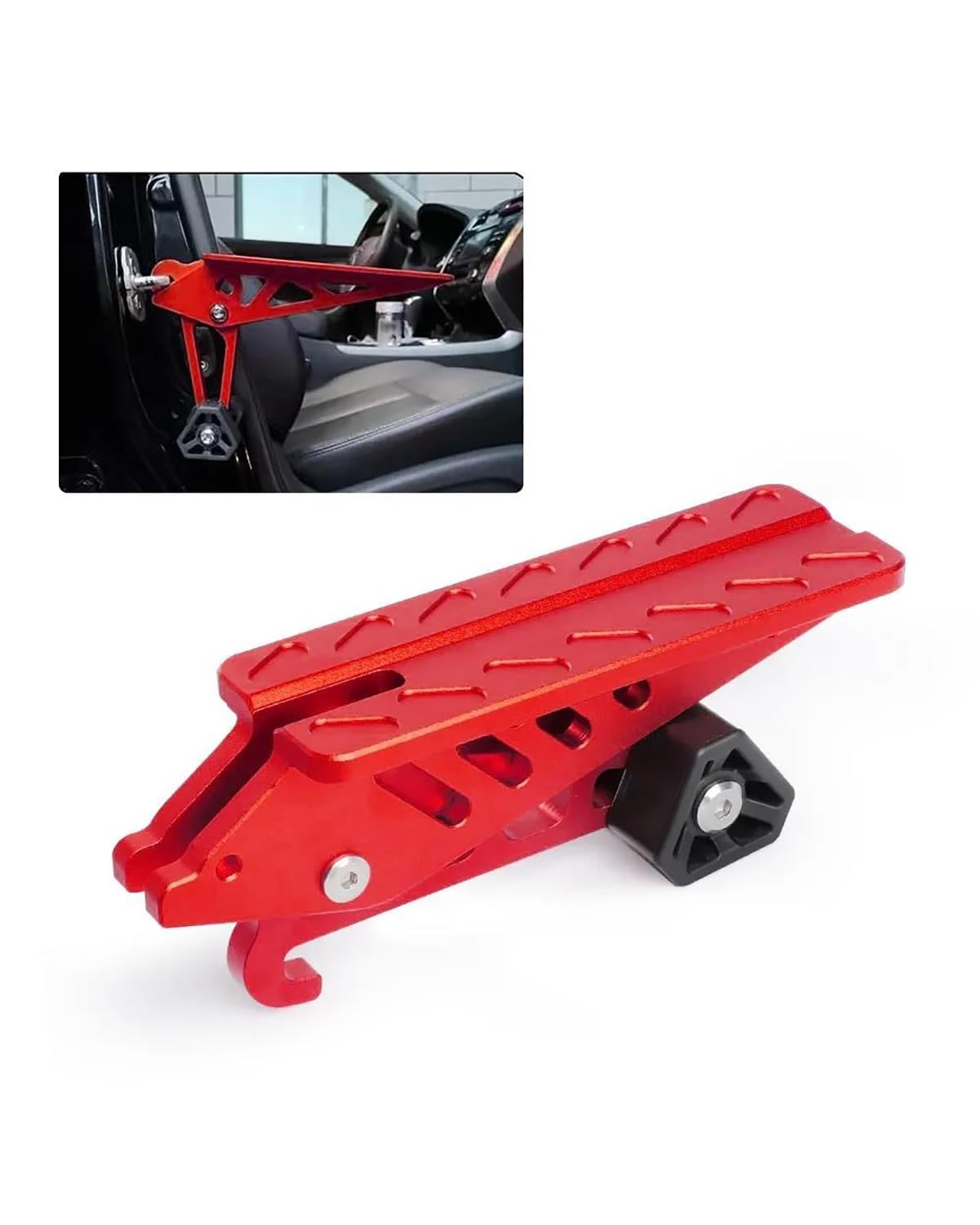 Car Door Step Universal 440 Pfund Aluminium Auto Dach Rack Schritt Fit Tür Riegel Dach Up Haken Ständer Pedale Für Die Meisten Für SUV Pickup Zubehör Auto Trittstufe(Red) von OKUHGYS