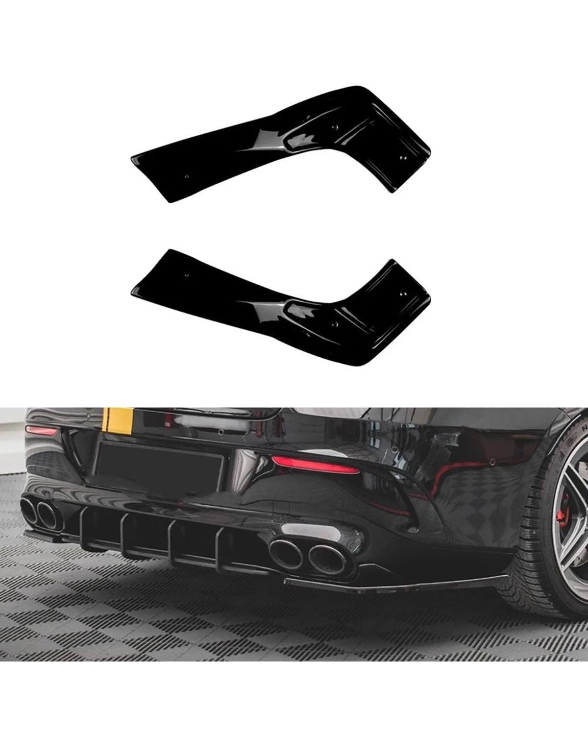 Heckstoßstangen Spoiler Für Benz Für CLA-Klasse Für C118 Für CLA35 Für CLA45 Für AMG 2020 2021 2022 Auto Heckstoßstange Lippe Diffusor Splitter Spoiler Dachspoiler von OKUHGYS