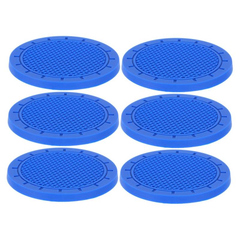 6St Untersetzer Auto Innenraum zubehör car Interior Accessories Cars Accessories Insulation Cup mat zubehör fürs Auto Autoachterbahn einfache Tassenmatte Cup-Pad PVC Blue OKUMEYR von OKUMEYR