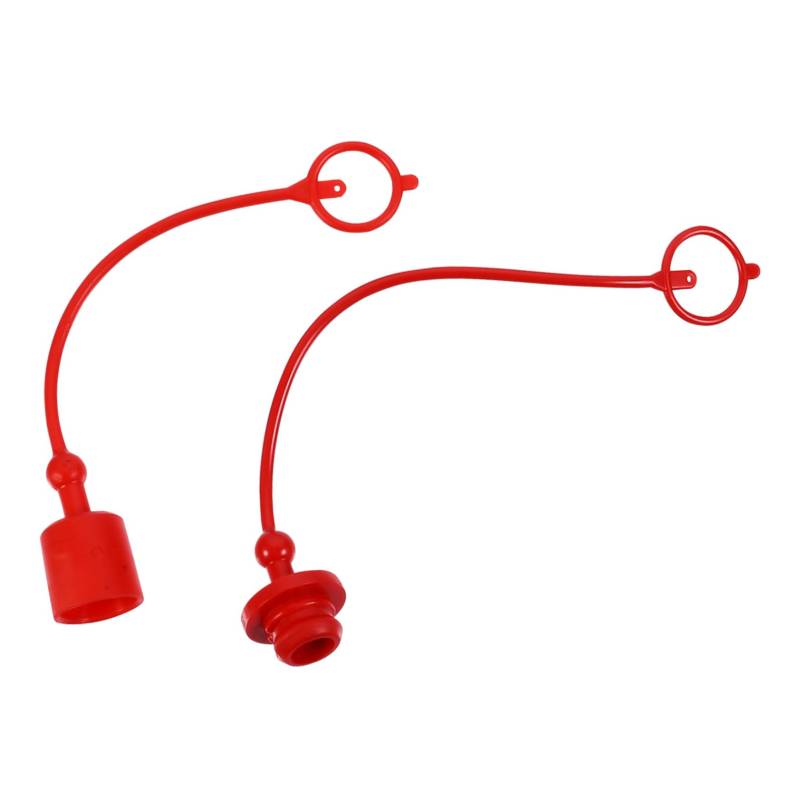 OKUMEYR 2 Sätze Stecker-Staubkappe Luft Schläuche Verdrahtung accouplage atv penture Crimpklemmen Hub NPT schutzkappen tatsächl hochstihl eckverbinder PVC-Steckerkappen PVC-Staubschutz rot von OKUMEYR