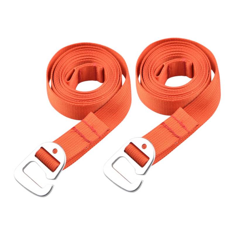 OKUMEYR 2st Umreifung Campinggepäckseil Schnalle Packriemen Nicht Gepäckgurte Verstellbarer Packgurt Hochleistungs-gepäckseil Spanngurte Gepäckgürtel Befestigungsgurte Polyester Orange von OKUMEYR