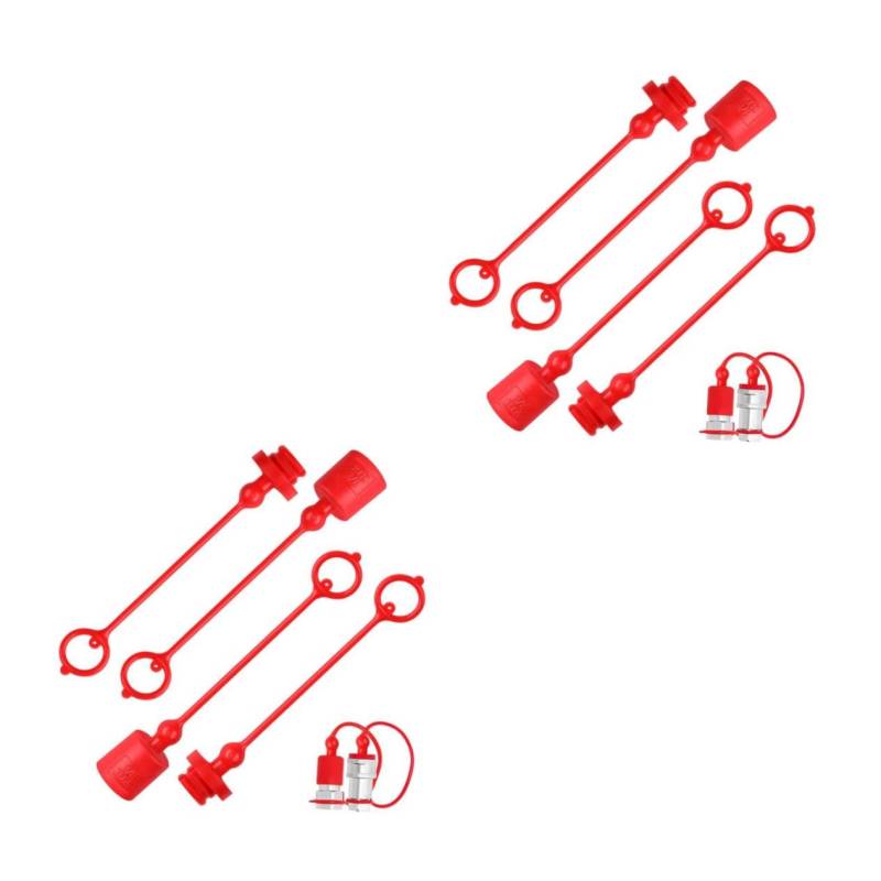 OKUMEYR 4 Sätze Staubkappen Und Stopfen Für Hydraulikschläuche Rote Staubkappen Für Hydraulikkupplungen Staubkappen Und Stopfen Für Hydraulikschläuche Abdeckungen Für Hydraulische von OKUMEYR