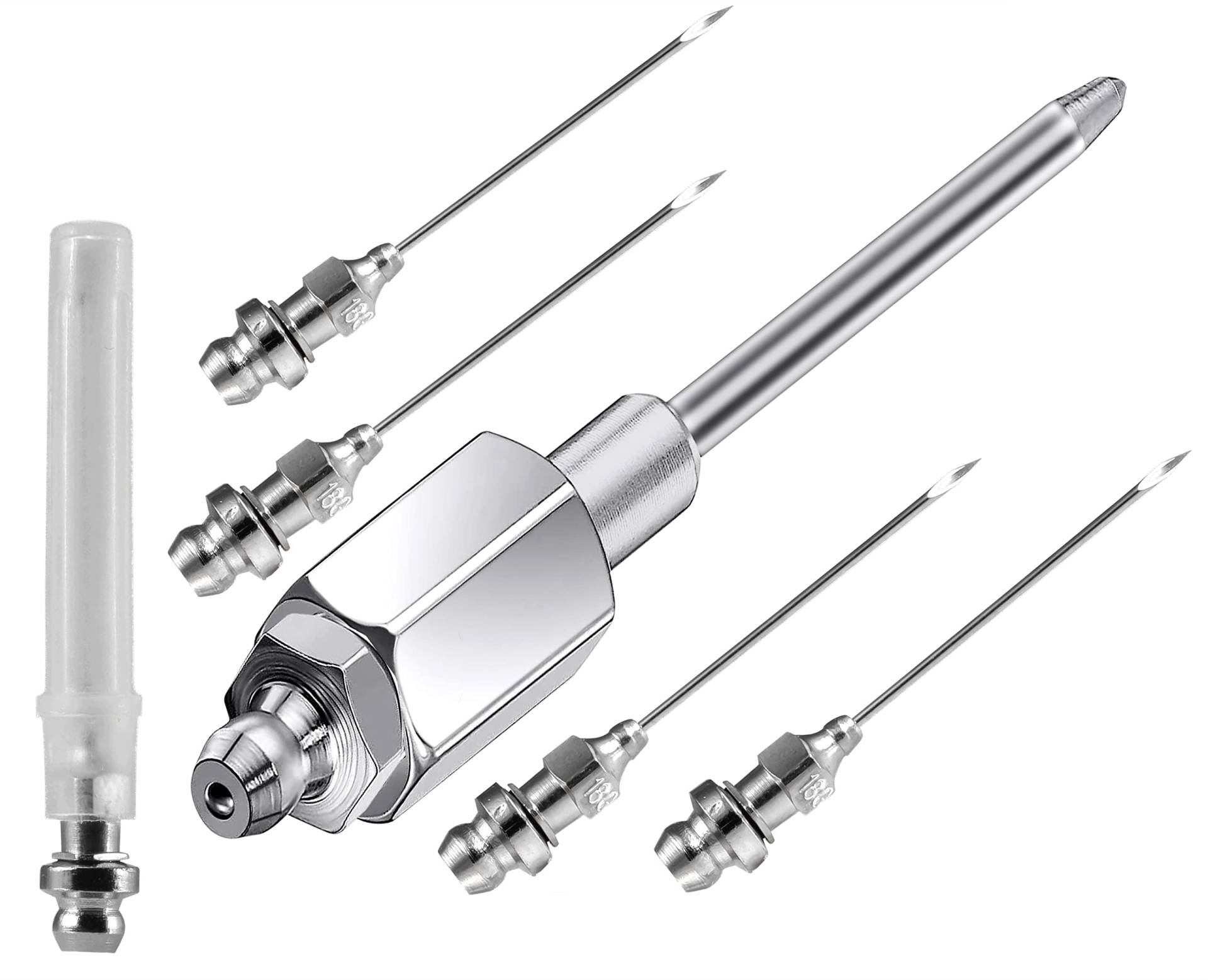 OKYOUK Minimale G Coupler für Fettpresse (nur 13mm), Mit Reinigungswerkzeug,Fettpresse Kupplung Mundstück Kupplung für Kegel,Schmiernippel Fettpresse für alle Arten (Mix Needle Set) von OKYOUK