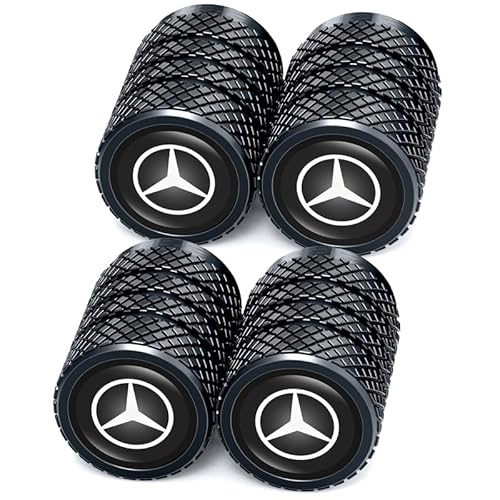 für Mercedes Benz Ventilkappen, Reifen Ventilkappen für Mercedes Benz CESM CLK GLK GL AB AMG GLS GLE AMG Series,Ventilkappen mit Dichtung für stabilen Reifendruck, Autoventil Kappe, 4 Stück von OLFJJILEDFA