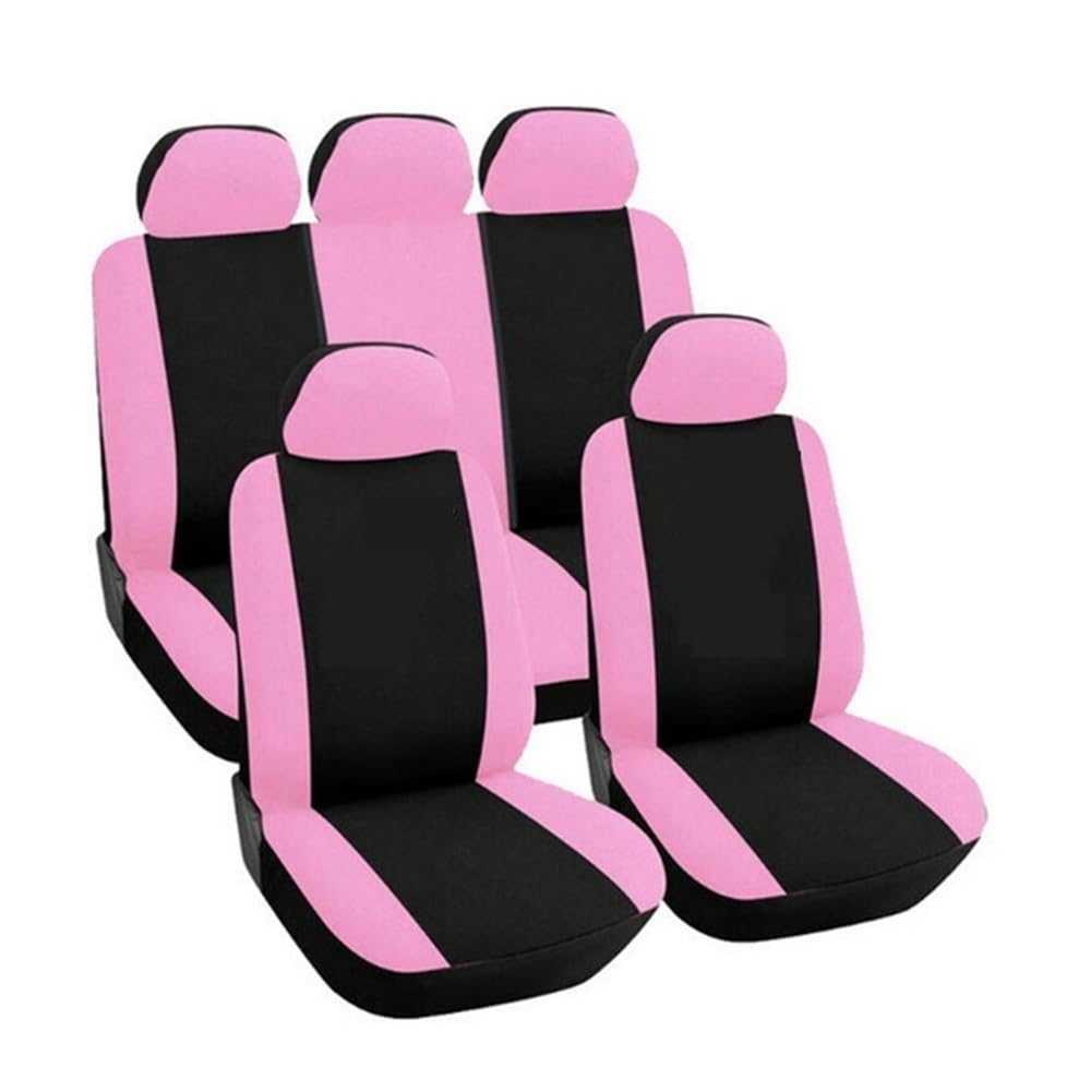 OLMAFD Auto-Schonbezüge Universal 4/9 PCS Autositzbezüge Schmetterling Stickerei Frau Sitzbezüge Autos Auto Innenzubehör Auto-Styling Rosa/lila von OLMAFD