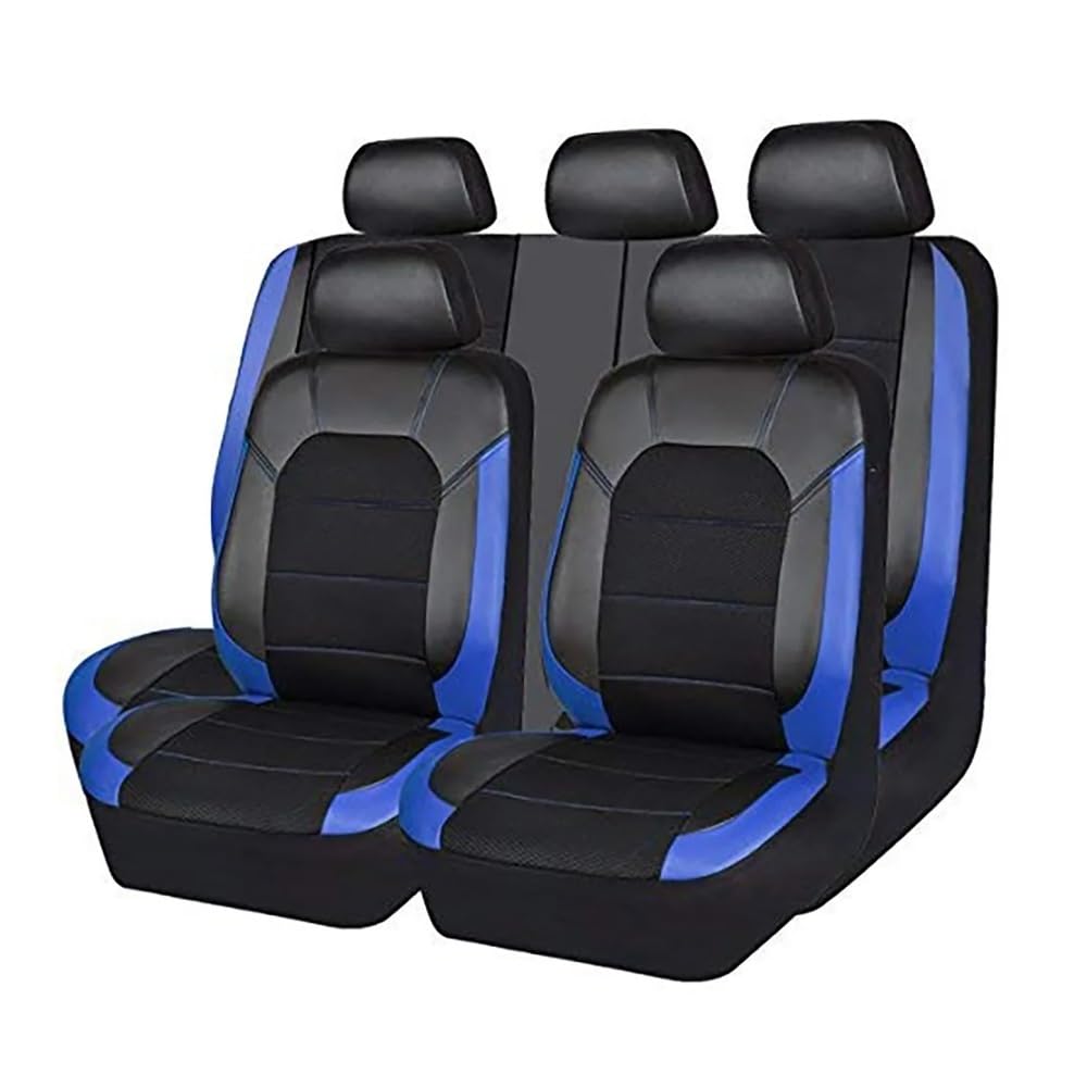 OLMAFD Auto-Schonbezüge Universal 9 Teile/Satz Auto Sitzbezug Universal PU Auto Sitzkissen Vorne Hinten Sitz Voll Schutz Pad Für 5-Sitzer Autos LKW von OLMAFD