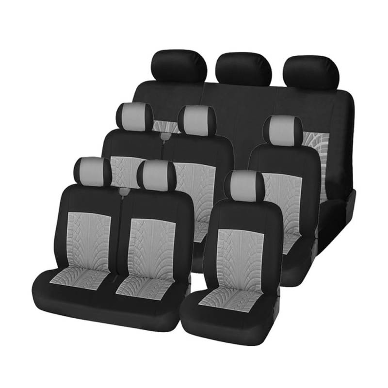 OLMAFD Auto-Schonbezüge Universal Autositzbezüge 2+1 Sitzbezüge Schutz Für Transporter T5 Für Auto-schmuck (VII Bus 9 P2) von OLMAFD