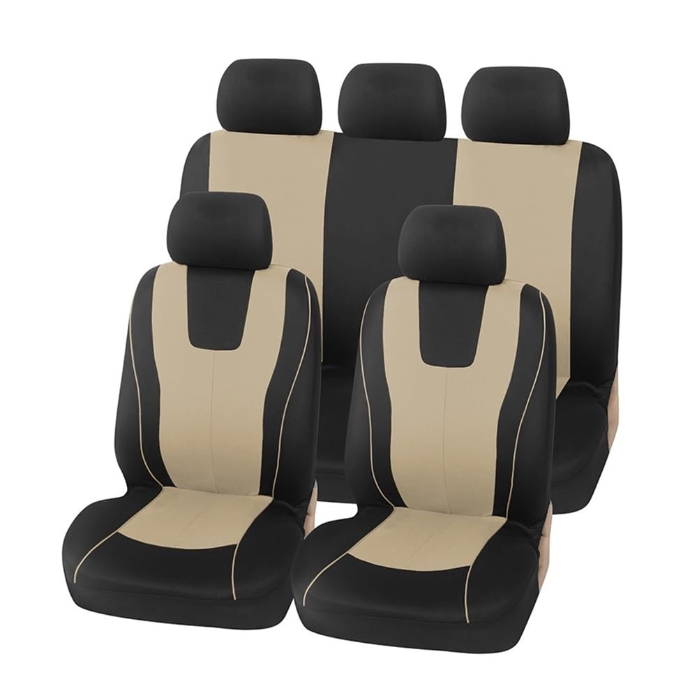 OLMAFD Auto-Schonbezüge Universal Autositzkissenbezüge, Universal-Komplettset, Autositzbezug (Beige) von OLMAFD