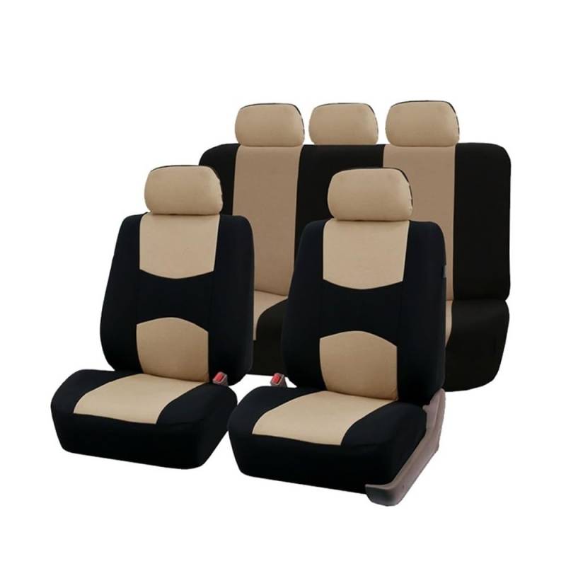 OLMAFD Auto-Schonbezüge Universal Autositzkissenbezüge, Universal-Komplettset, Autositzbezug (Beige) von OLMAFD