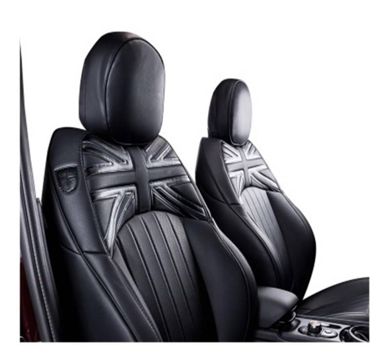 OLMAFD Auto-Schonbezüge Universal Importierter PVC-Sitzbezug Im Union Jack-Stil, Schwarz, Für Cooper F56 F55 F54 F60 R60 von OLMAFD