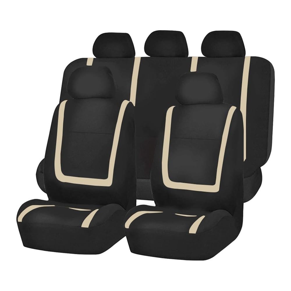 OLMAFD Auto-Schonbezüge Universal Komplettes Set Autositzbezug Stoff Universal Polyester Atmungsaktiv Waschbar Geeignet Für Auto LKW Van SUV Autozubehör Innenausstattung von OLMAFD