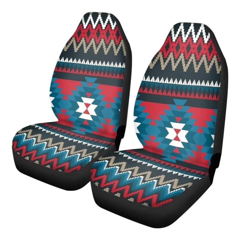 OLMAFD Auto-Schonbezüge Universal Native Turtles Folk Patterns Autositzbezüge-Set 2-teilig Vordersitzschutz-Zubehör Für Universelle Auto- SUV- Van- Und LKW-Größe von OLMAFD