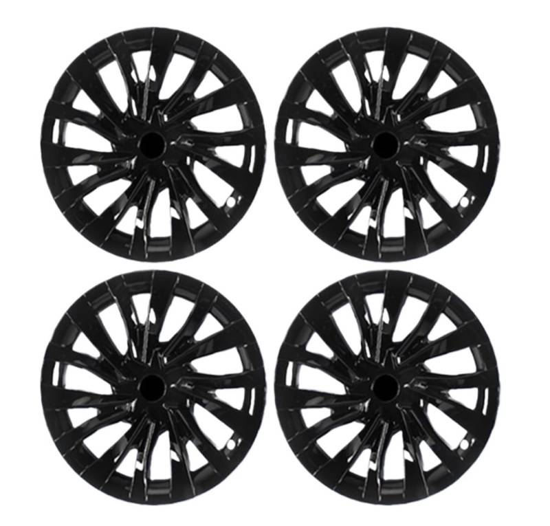 OLMLABC 4PCS Radkappen Auto 18 Zoll for Tesla Model 3 Highland 2024 Ersatz-Radkappe Automobil Vollfelgenabdeckung Zubehör Radkappe(Bright Black) von OLMLABC