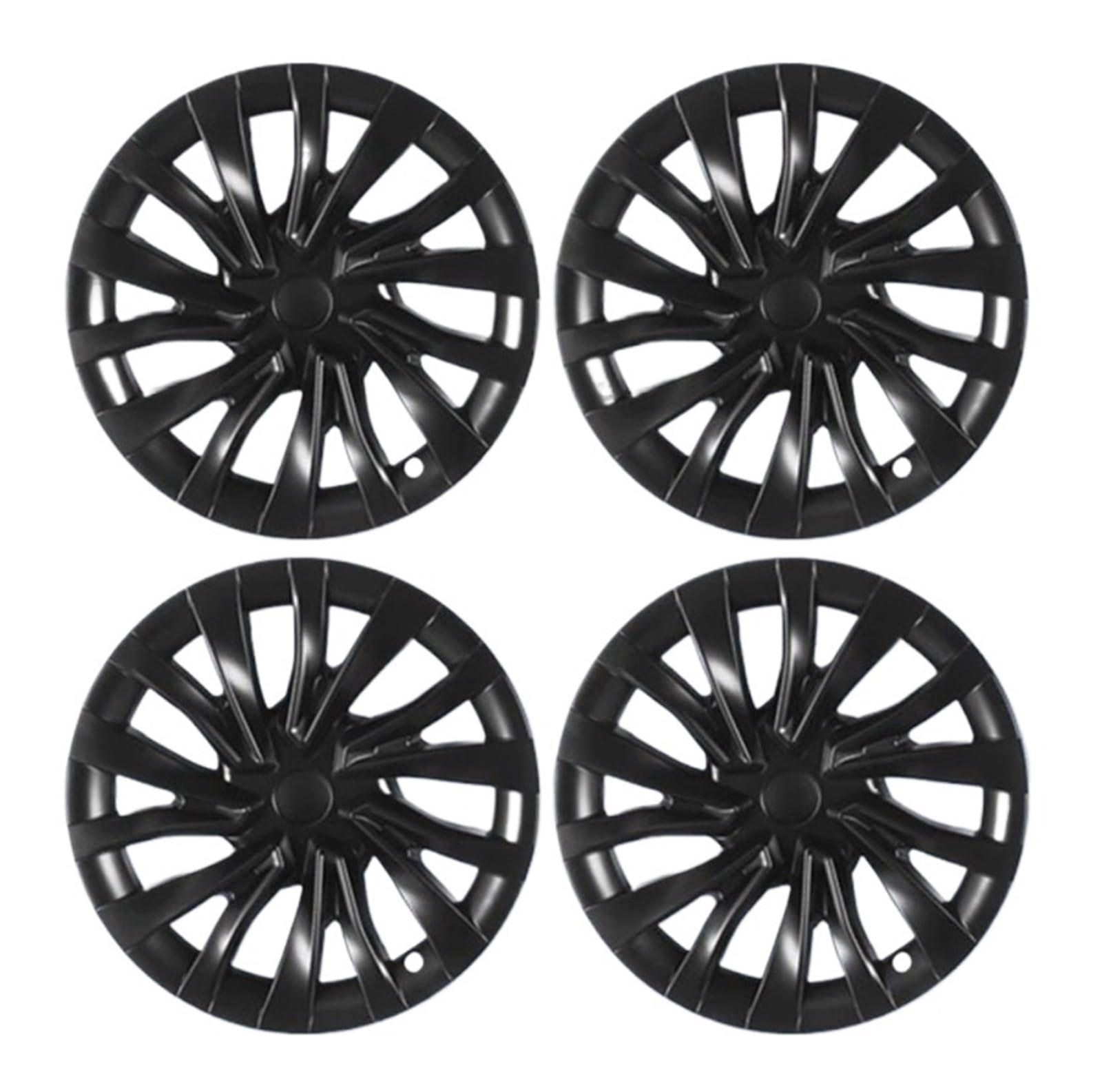 OLMLABC 4PCS Radkappen Auto 18 Zoll for Tesla Model 3 Highland 2024 Ersatz-Radkappe Automobil Vollfelgenabdeckung Zubehör Radkappe(Matte Black) von OLMLABC