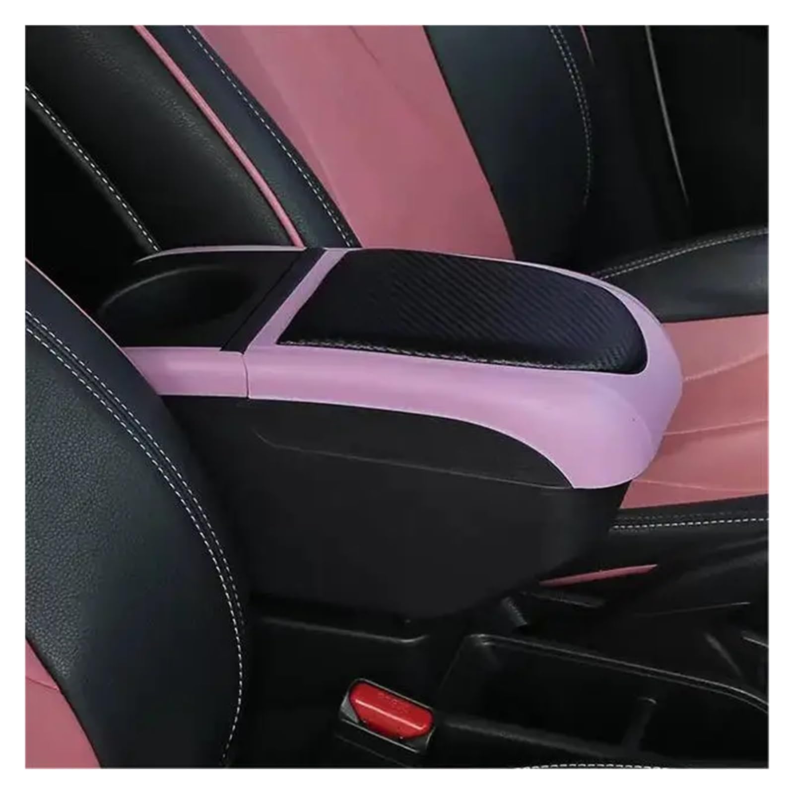 OLMLABC Auto kompatibel for BMW Mini Coupe R50 kompatibel for Cooper S R53 R50 R52 R53 R56 R57 R58 F55 F56 F57 R60 F60 Armlehne Box Arm Ellenbogenauflage(Black pink Color) von OLMLABC