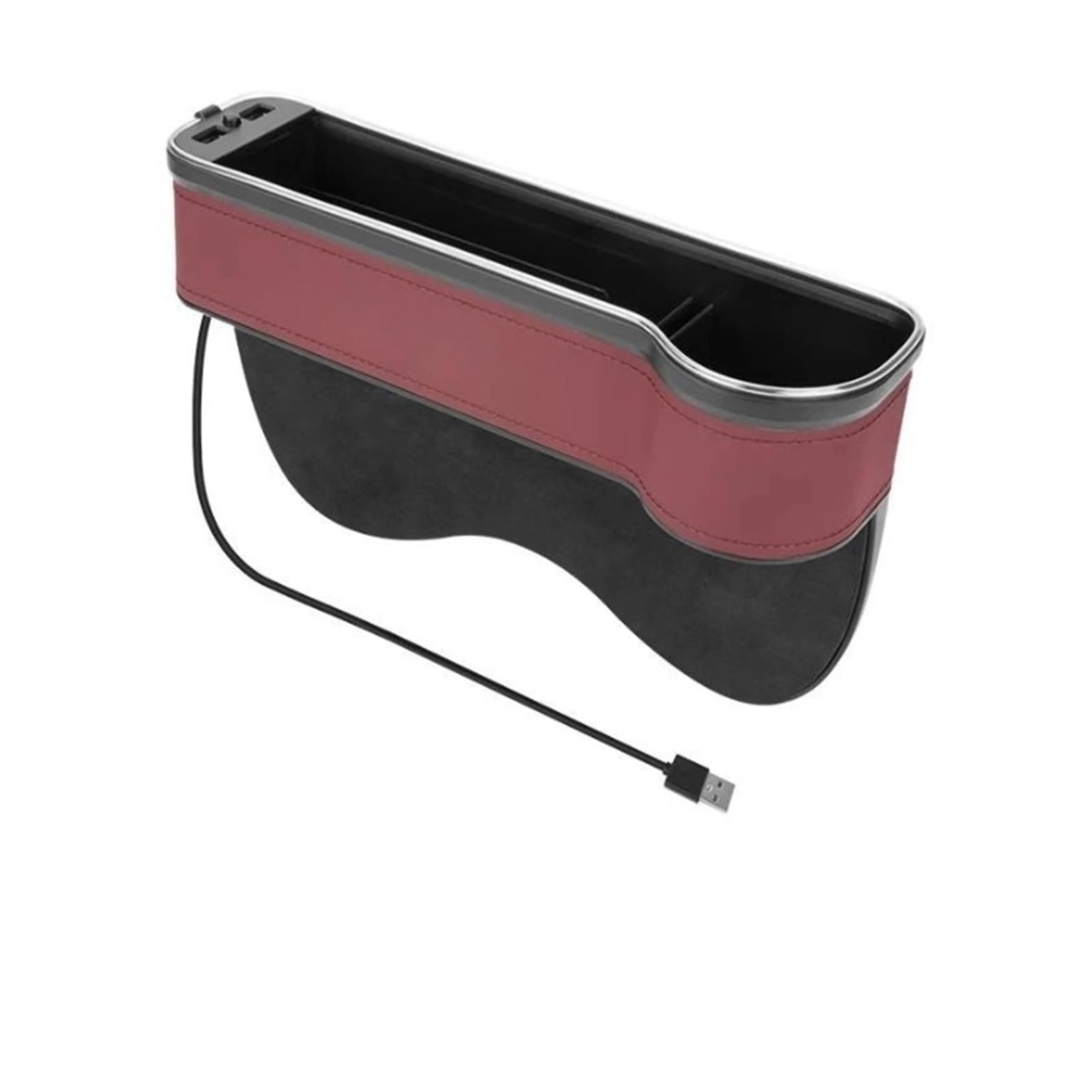 OLMLABC Kompatibel for BMW E90 Gm Auto 7-Farben-Aufbewahrungsbox mit Atmosphärenlicht Auto-Reinigungs-Organizer USB-Aufladung Auto-Innenzubehör(Red Right) von OLMLABC