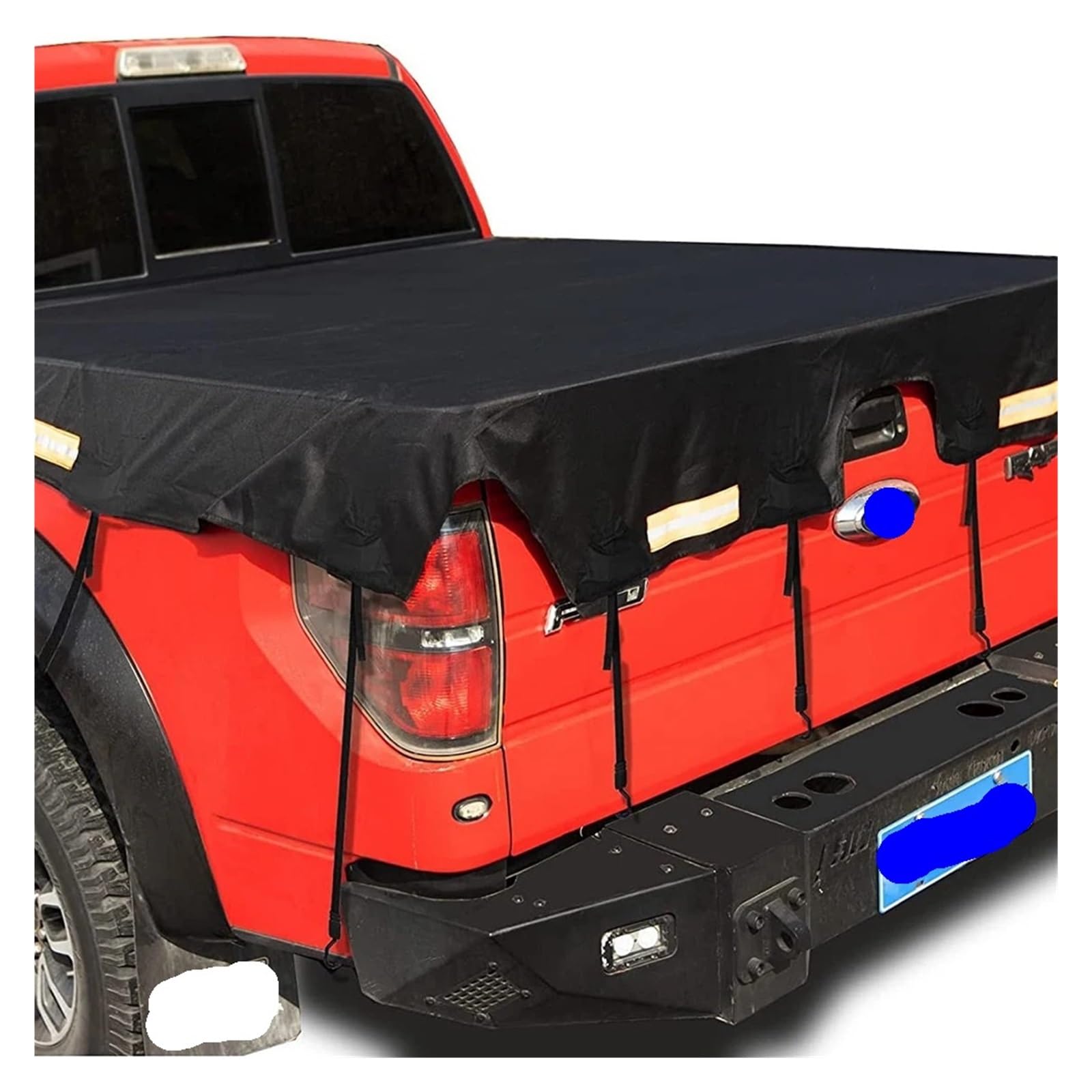 OLMLABC Pickup-Truck-Ladeflächenabdeckung, kompatibel for F150/F250 Raptor Silverado/kompatibel for Sierra Ram Tundra, mit Bungee-Gürtel, Oxford-Frachtplanenabdeckung(L) von OLMLABC