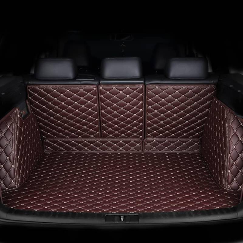 Auto Leder Kofferraummatte für Mini Clubman (F54, Facelift 2019) 2019 2020 2021 2022, Antirutschmatte Kofferraum Schutzmatte Kofferraumschutz, Auto Zubehör,D/Coffee von OLOI