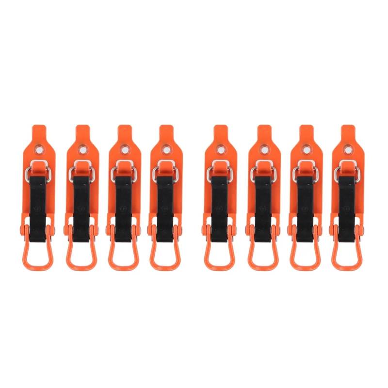 OLQYBD 8/4PCS Schaufel Halter Clamp Quick Release Metall Gummi Schellen for Auto LKW Anhänger Dach Rack Hammer Axt Schaufel Montage Halterung(Orange 8PCS) von OLQYBD