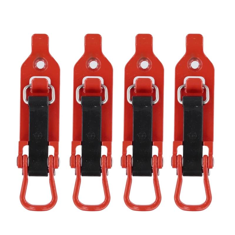 OLQYBD 8/4PCS Schaufel Halter Clamp Quick Release Metall Gummi Schellen for Auto LKW Anhänger Dach Rack Hammer Axt Schaufel Montage Halterung(Red 4PCS) von OLQYBD