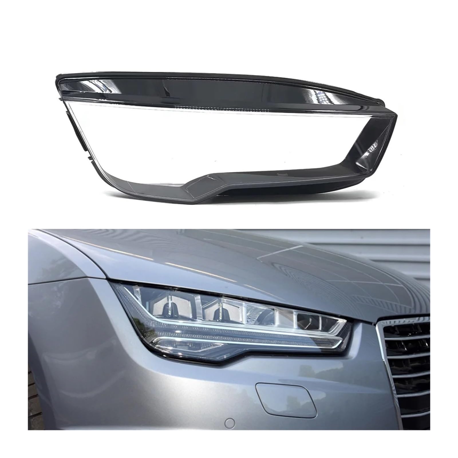 OLQYBD Auto Frontglas Lampe Scheinwerfer Lampenabdeckung Shell Auto Lampenschirm Kappen Scheinwerfer Objektiv Abdeckung Kompatibel for Audi A7 2015 2016 2017 2018 Scheinwerfer Abdeckung Ersatz Objekti von OLQYBD