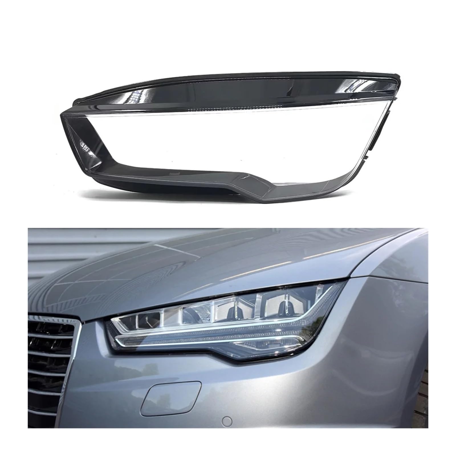 OLQYBD Auto Frontglas Lampe Scheinwerfer Lampenabdeckung Shell Auto Lampenschirm Kappen Scheinwerfer Objektiv Abdeckung Kompatibel for Audi A7 2015 2016 2017 2018 Scheinwerfer Abdeckung Ersatz Objekti von OLQYBD