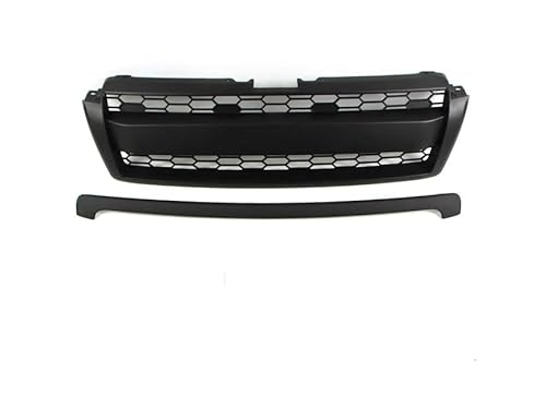 OLQYBD Auto-Frontgrill, kompatibel mit Toyota Land Crusier Prado Fj150 2010 2011 2012 2013, Frontstoßstangen-Obergrill mit bernsteinfarbenen Lichtern, Grill aus ABS(Black Without) von OLQYBD