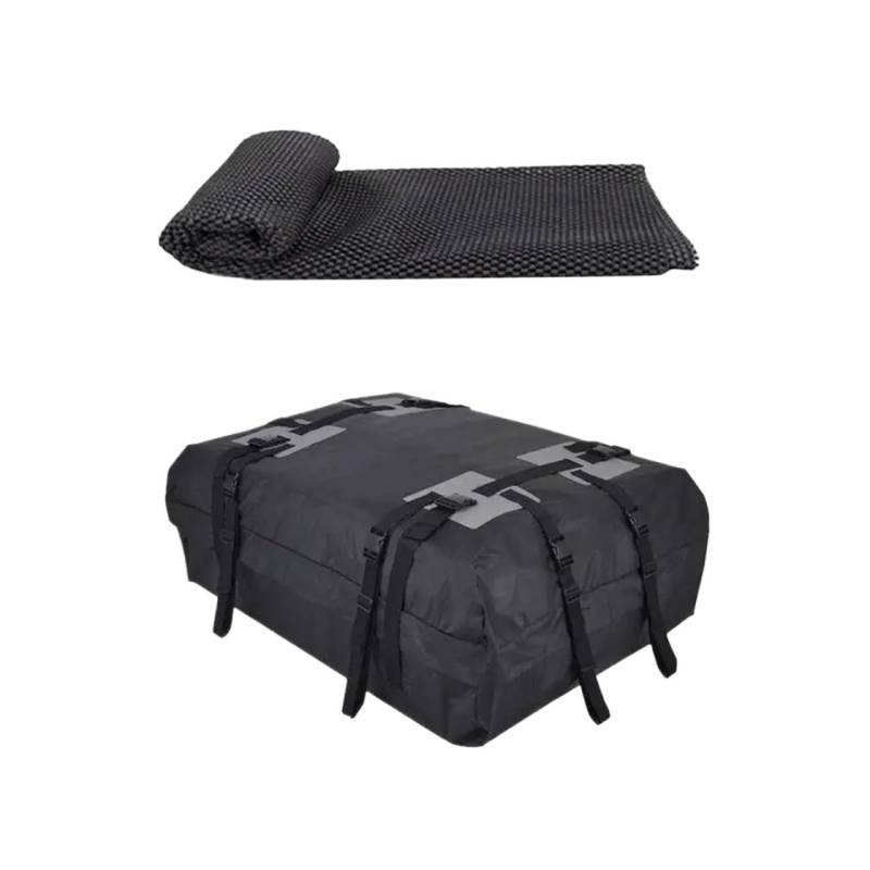 OLQYBD Autodach-Gepäcktasche, 15 Kubikfuß, Auto-Gepäckdachtasche im faltbaren Design, weiche Autodachtasche aus 600D-Oxford-Stoff(with mat) von OLQYBD