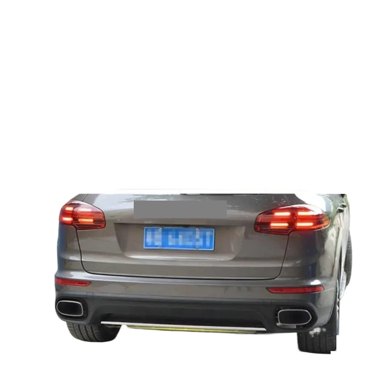 OLQYBD Frontlippe Stoßstange und Heckdiffusor Schutzfolie Unterfahrschutz kompatibel for Porsche Cayenne 2011 2012 2013 2014/2015 2016 2017(15-17 Rear) von OLQYBD