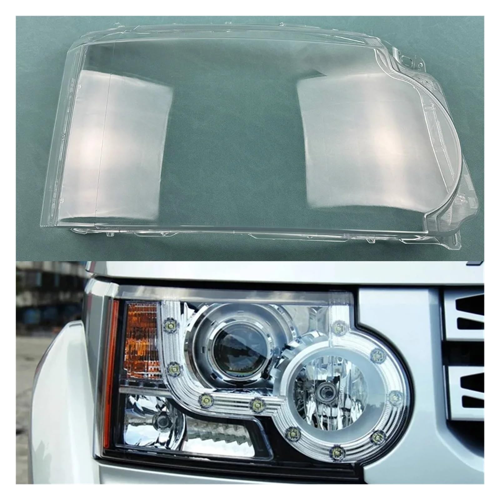 OLQYBD Frontscheinwerferabdeckung Transparenter Lampenschirm Scheinwerfergehäuse Kompatibel for Land Rover Discovery 4 2010 2011 2012 2013(Right) von OLQYBD