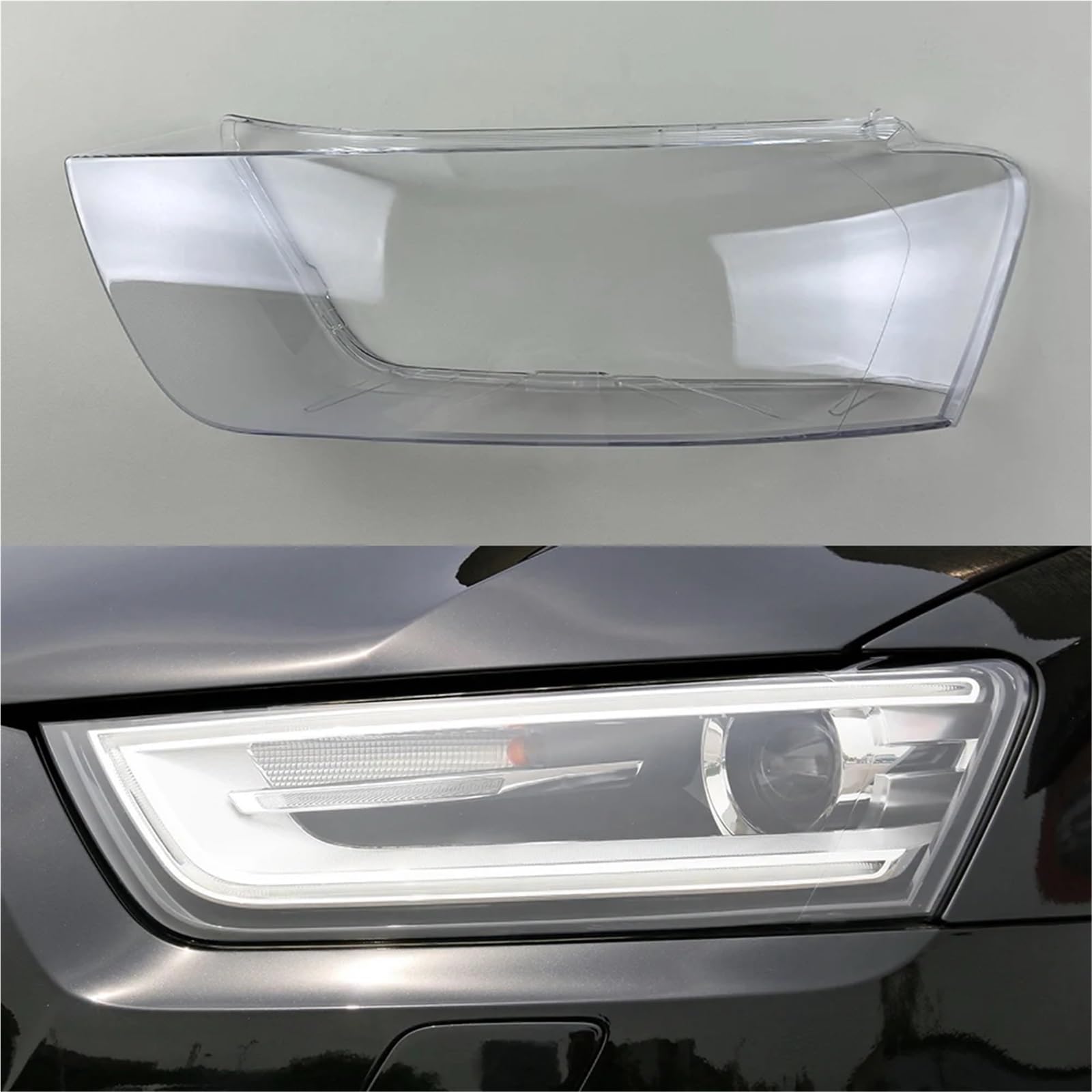 OLQYBD Frontscheinwerferabdeckung Transparenter Lampenschirm Scheinwerferschale Lampenschirm Kompatibel for Audi Q3 2010 2011 2012 2013 2014 2015 Scheinwerferabdeckung Ersatzlinse(Left) von OLQYBD