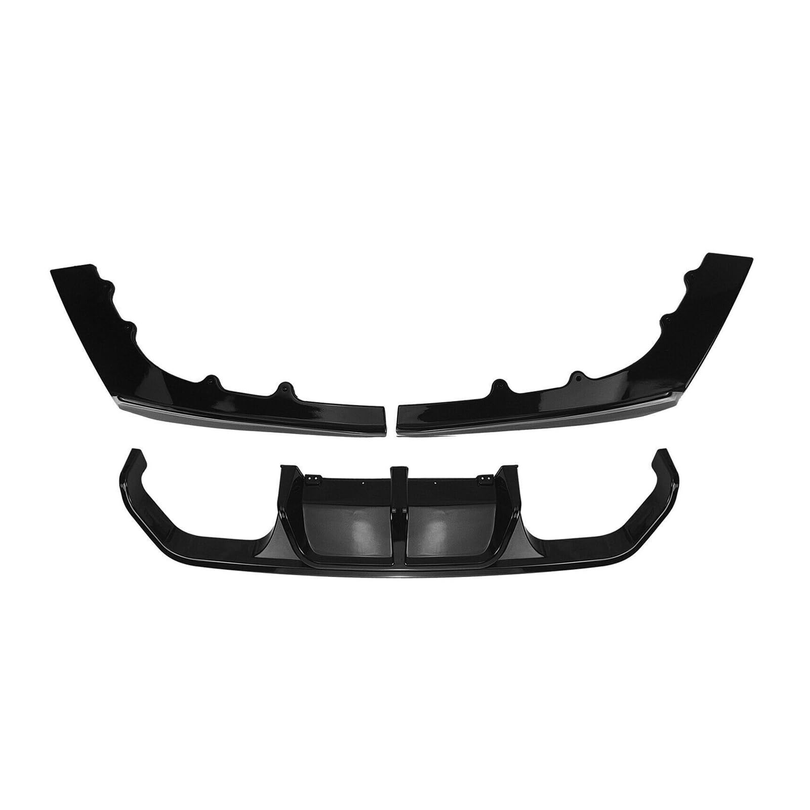 OLQYBD Heckstoßstangen-Diffusorlippe, Kohlefaser-Look/schwarz glänzend, Kofferraum-Auspuff-Spoilerplatte, Splitter, kompatibel for BMW F80 M3 F82 F83 M4 2015 2016 2017 2018 2019 2020, Auto-Stoßstange, von OLQYBD