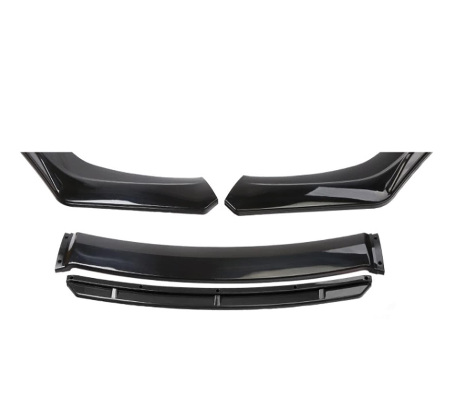 OLQYBD Kompatibel for Audi Frontstoßstange Lip Spoiler Splitter Guards Body Kit mit 15 cm Stützstange Autozubehör wie auf dem Foto(Black) von OLQYBD