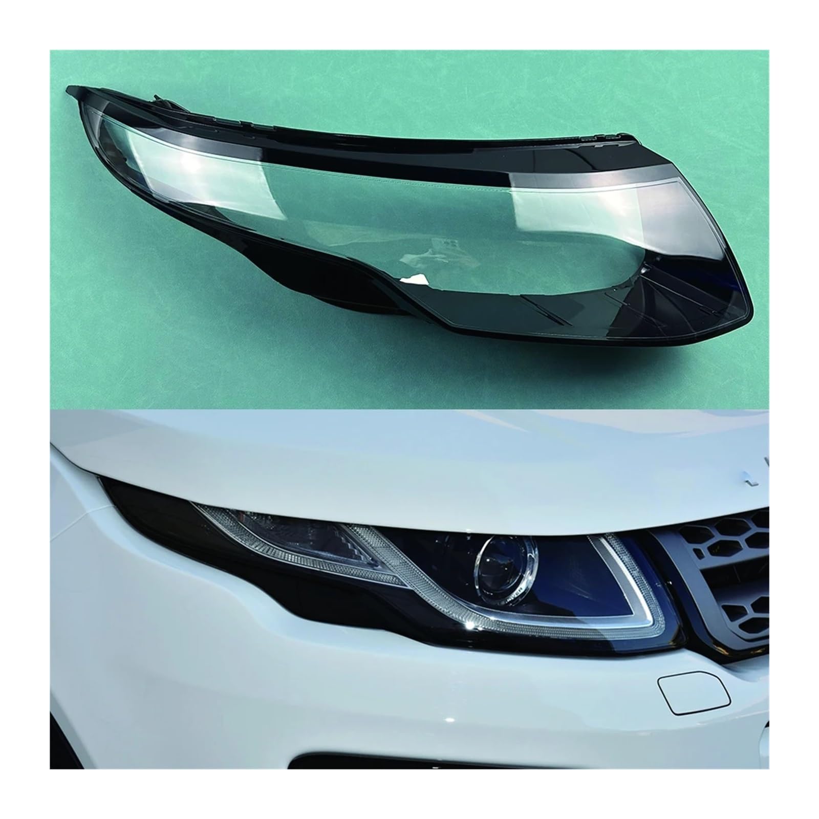 OLQYBD Kompatibel for Land Rover Range Rover Evoque 2012-2018 Scheinwerfer Abdeckung Lampe Schatten Transparent Lampenschirm Scheinwerfer Shell Objektiv(Right) von OLQYBD