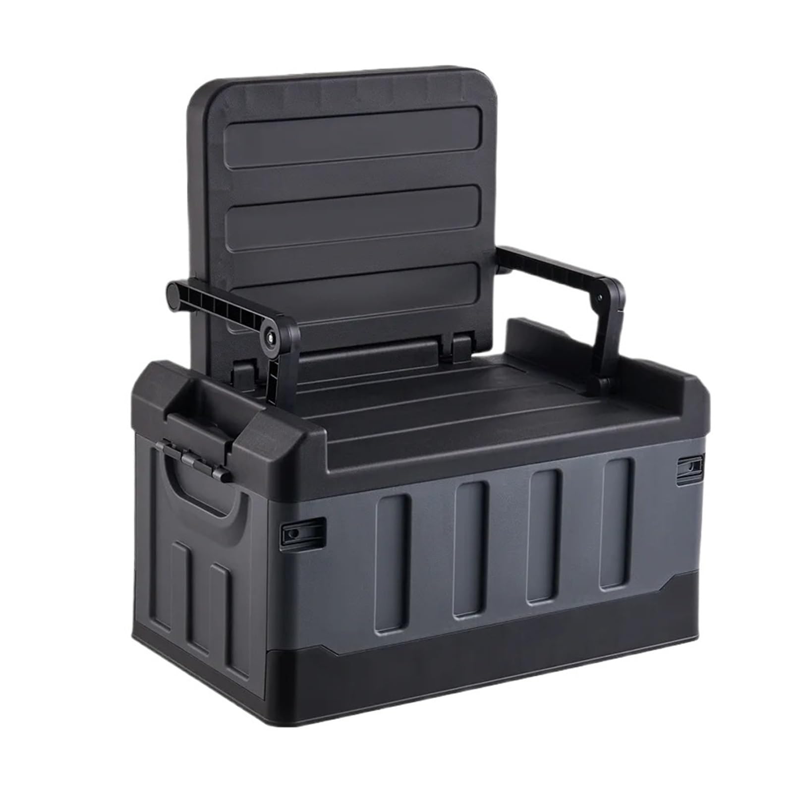 OLQYBD Outdoor-Aufbewahrungsbox, 60 l, zusammenklappbare Sitze, Kofferraum-Organizer, Auto-Kofferraumbox for Camping, Zubehör for Fahrzeuge, Autozubehör, Autozubehör for Männer(Seat Box Black) von OLQYBD