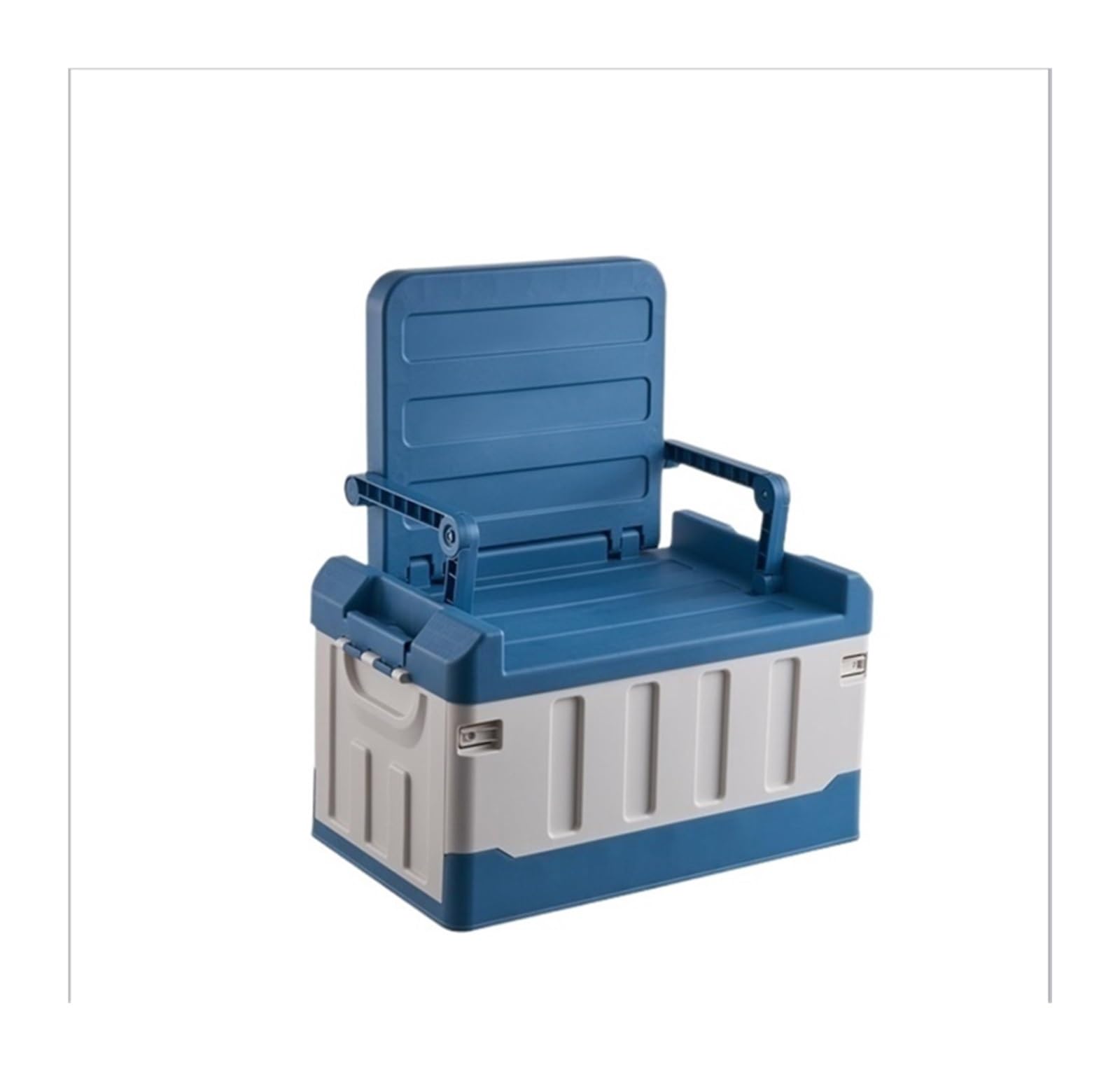 OLQYBD Outdoor-Aufbewahrungsbox, 60 l, zusammenklappbare Sitze, Kofferraum-Organizer, Auto-Kofferraumbox for Camping, Zubehör for Fahrzeuge, Autozubehör, Autozubehör for Männer(Seat Box Blue) von OLQYBD