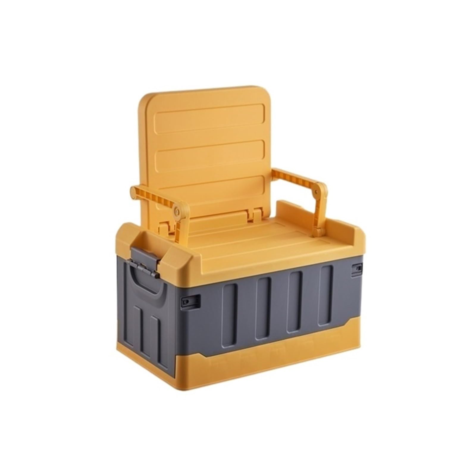 OLQYBD Outdoor-Aufbewahrungsbox, 60 l, zusammenklappbare Sitze, Kofferraum-Organizer, Auto-Kofferraumbox for Camping, Zubehör for Fahrzeuge, Autozubehör, Autozubehör for Männer(Seat Box Yellow) von OLQYBD